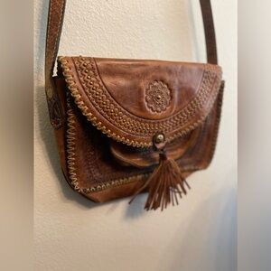 Patricia Nash Beaumont Leather Crossbody Purse Bag Western Style